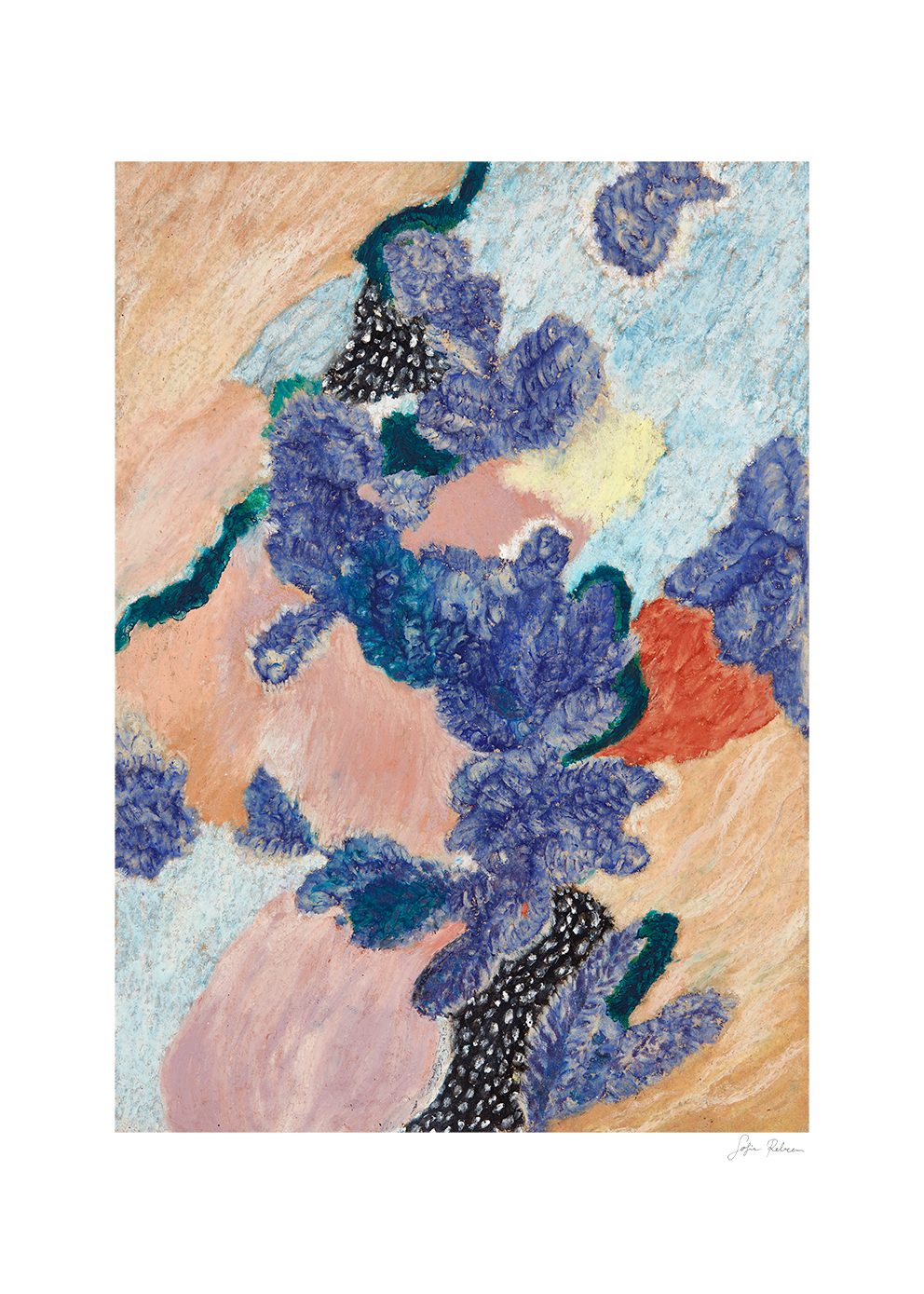The Poster Club Umeko Poster 30x40 cm Blau Rosa