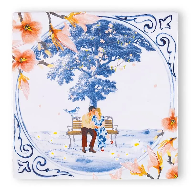 Storytiles Delft Blue Lente in de lucht Fliese 10x10 cm