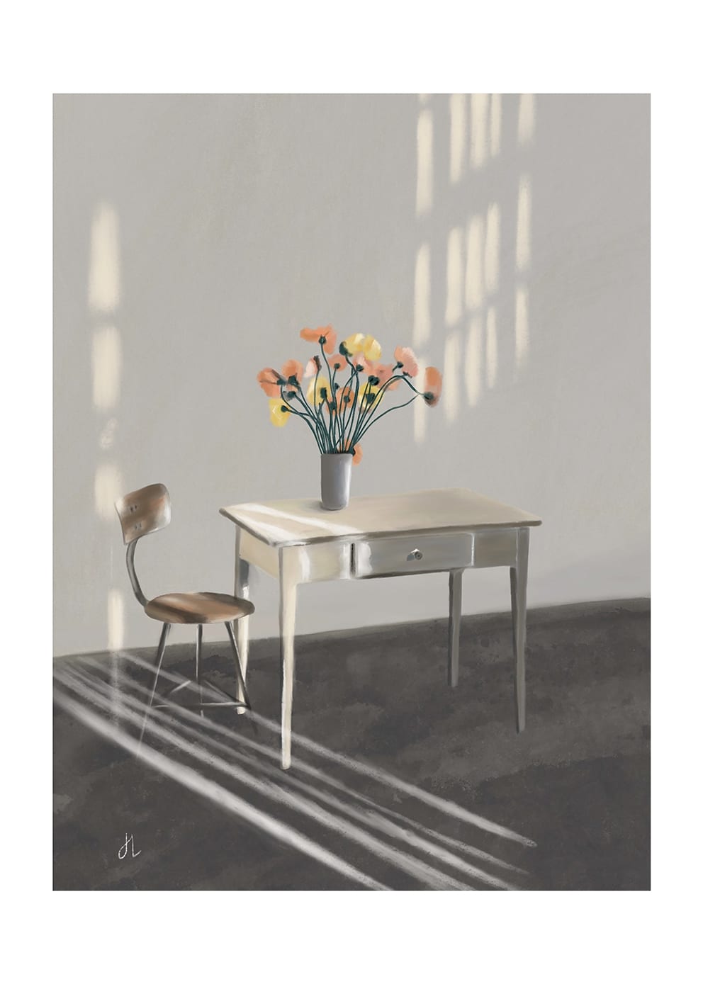 The Poster Club Art Prints Morning Light Poster 30x40 cm grau