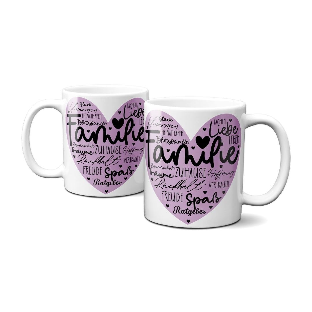 Hustling Sharks Familie Tasse 330ml weiß Liebe Spruch Geschenk