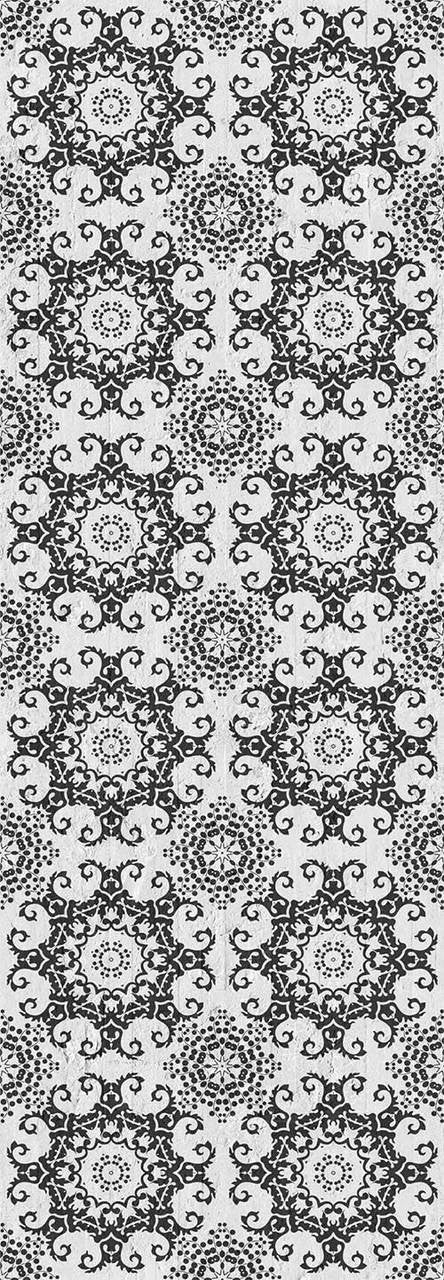 Mineheart Black Geometric Damask Tapete schwarz Vlies