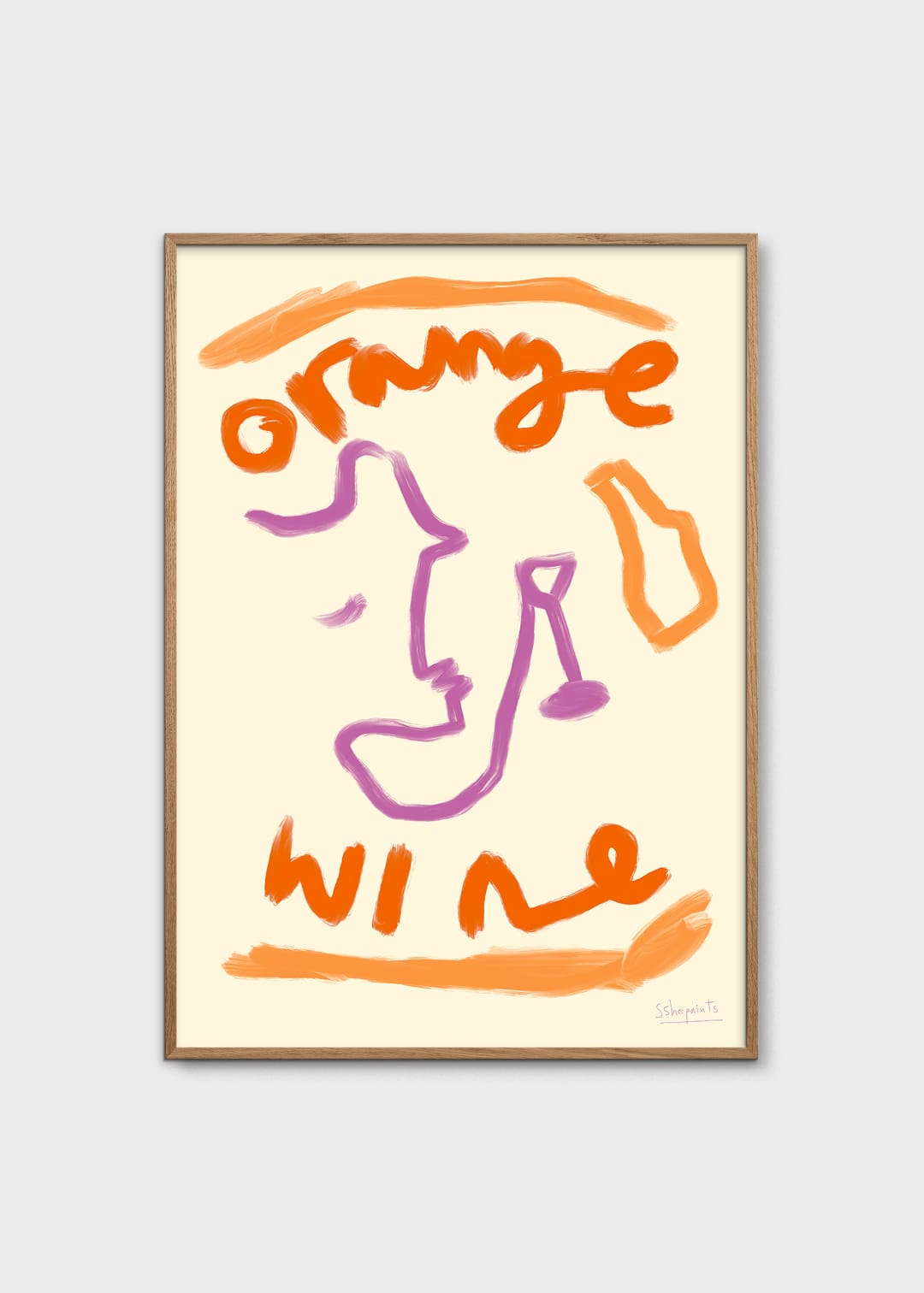 The Poster Club Art Prints Orange Wine Kunstdruck 30x40 Küche