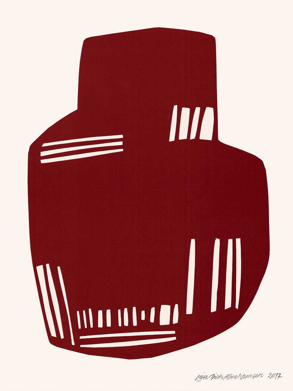 The Poster Club Corpus Red Kunstdruck A4 rot abstrakt