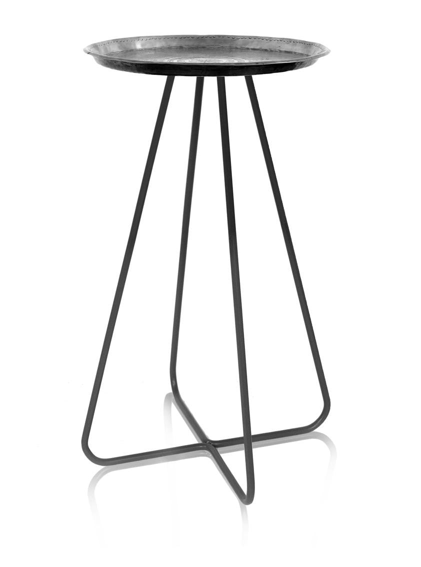 Mineheart New Casablanca Beistelltisch Grau Silber Kurz