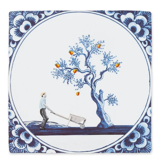 Storytiles Delft blue Apfelbaum Wandfliese S 10x10 cm Apfel