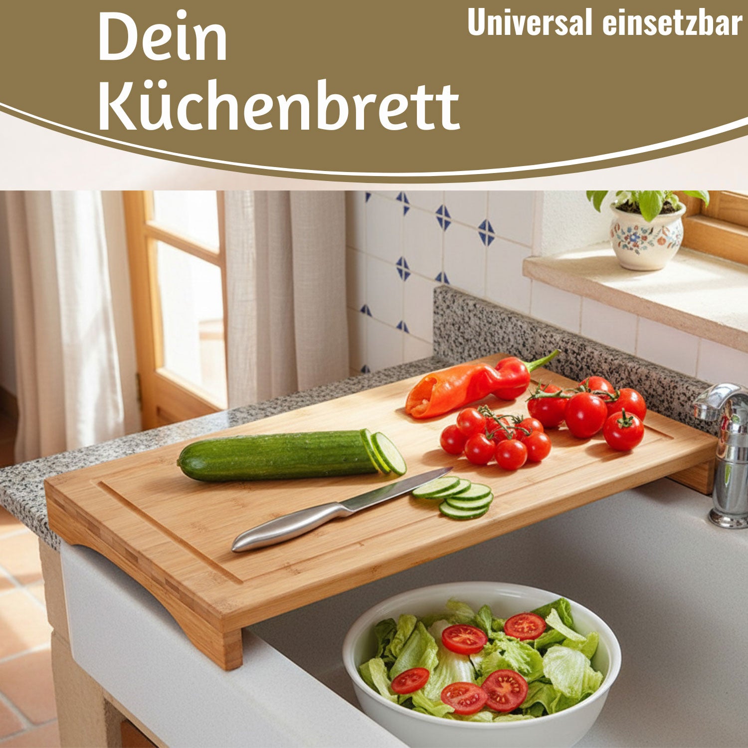 LS-LebenStil Küche & Haushalt Schneidebrett Bambus 50x28cm