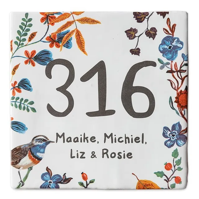 Storytiles Delft Blue Meise Fliese M 13x13 cm Hausnummer
