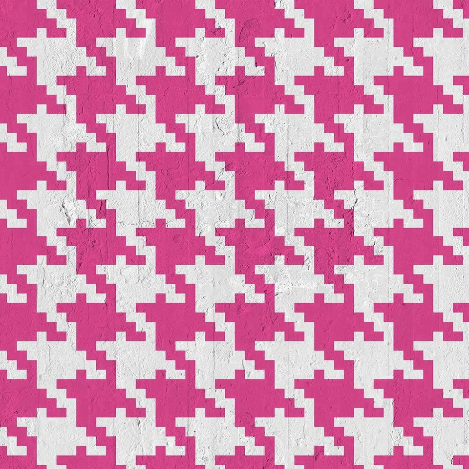 Mineheart Wallpaper Pied De Poule-M Tapete Rosa 52 cm
