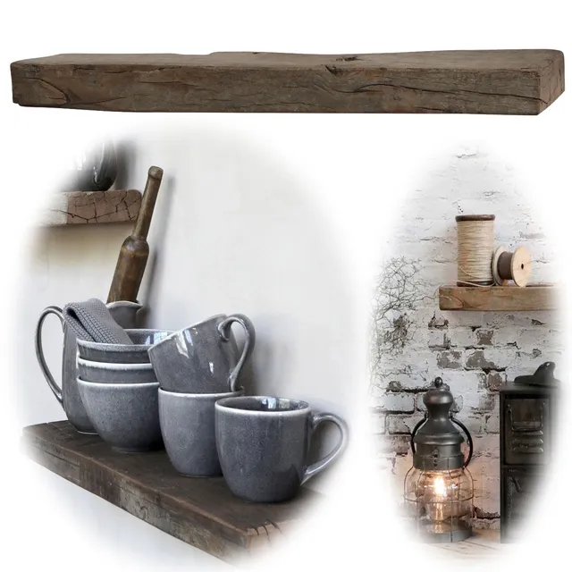 LS-LebenStil Grimaud Wandregal Holz braun 61x14cm