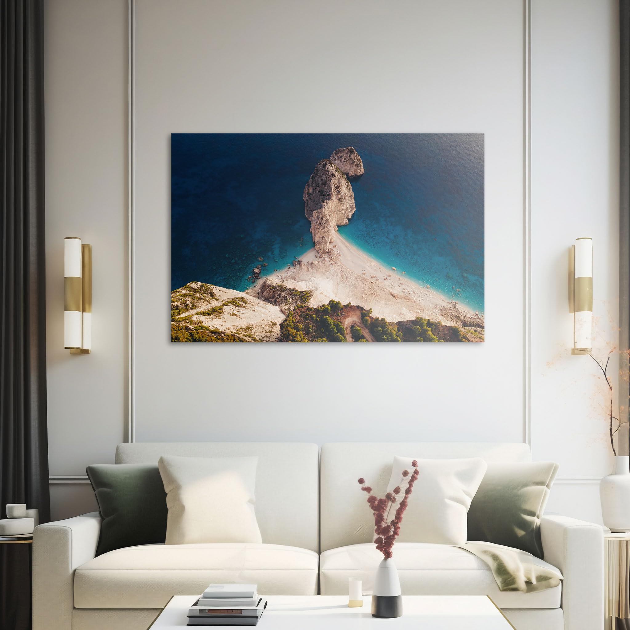 Hustling Sharks Wandbilder Klippen Meer Leinwandbild 30x40 cm