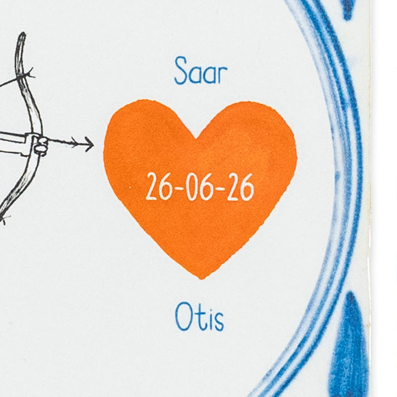 Storytiles Delft Blue Hartenjager Wandfliese S 10x10 cm Liebe