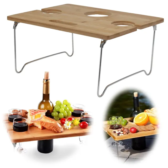 LS-LebenStil Picknicktisch Holz klappbar 38x28cm Weintisch