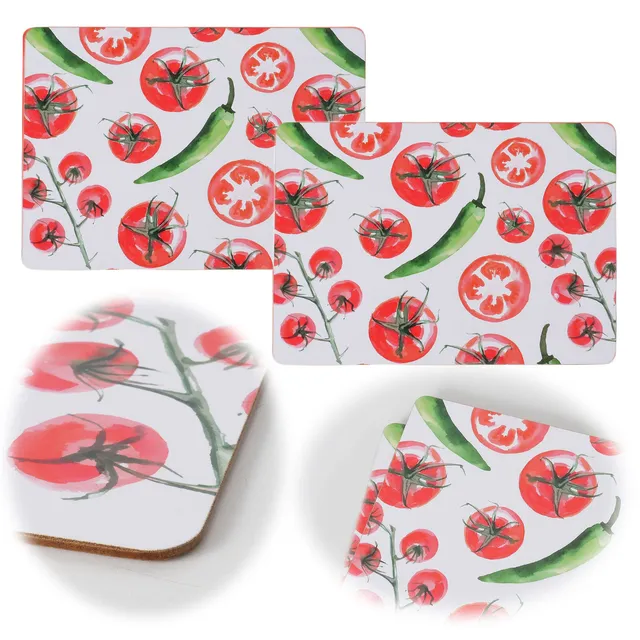 LS-LebenStil Küche & Haushalt Italia Tomato Tischset 40x30cm 2er Rot