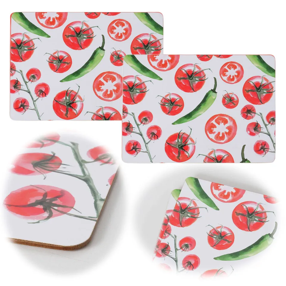 LS-LebenStil Küche & Haushalt Italia Tomato Tischset 40x30cm 2er Rot