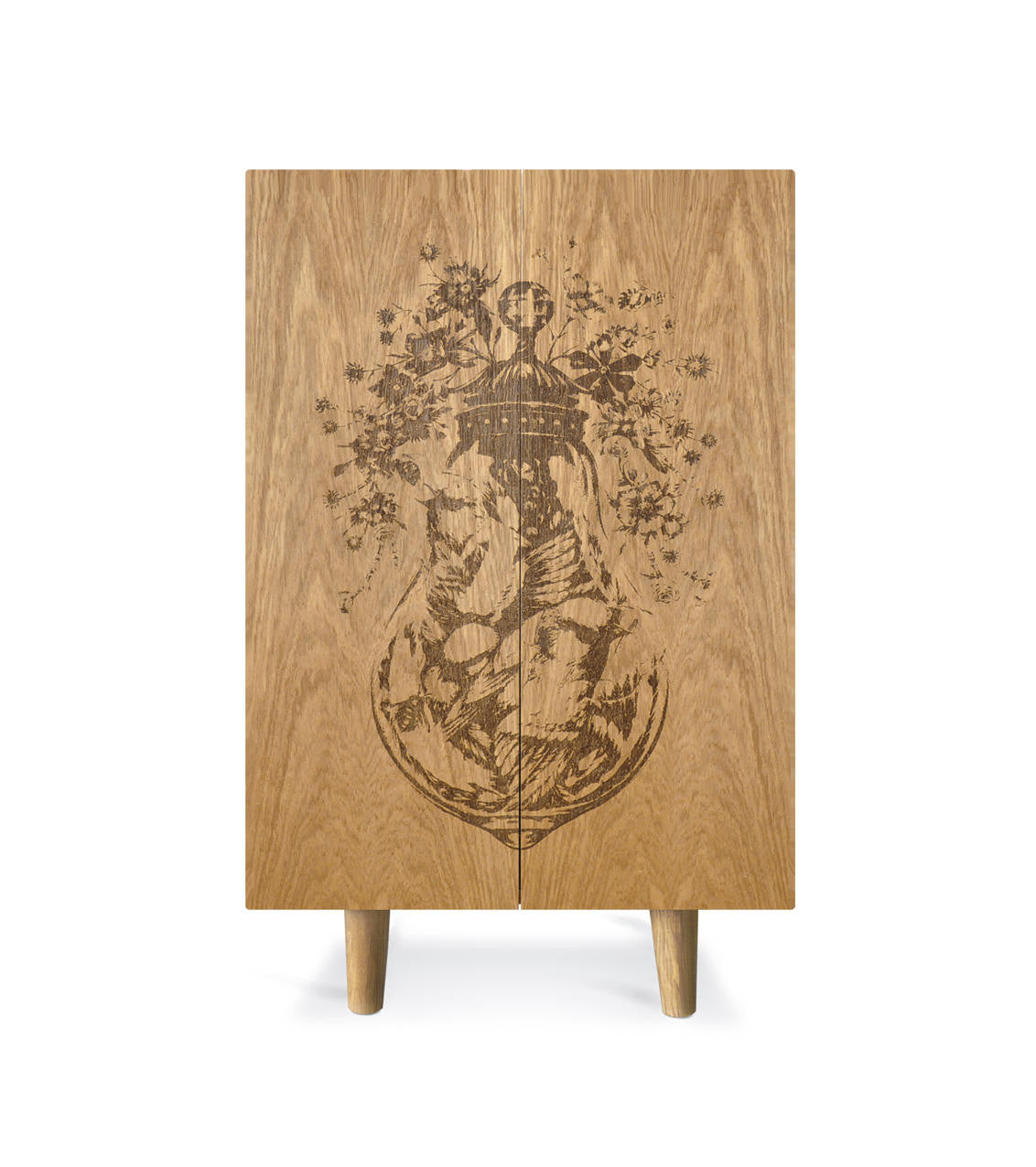 Mineheart Furniture Oak Ornithological Sketch Schrank Eiche