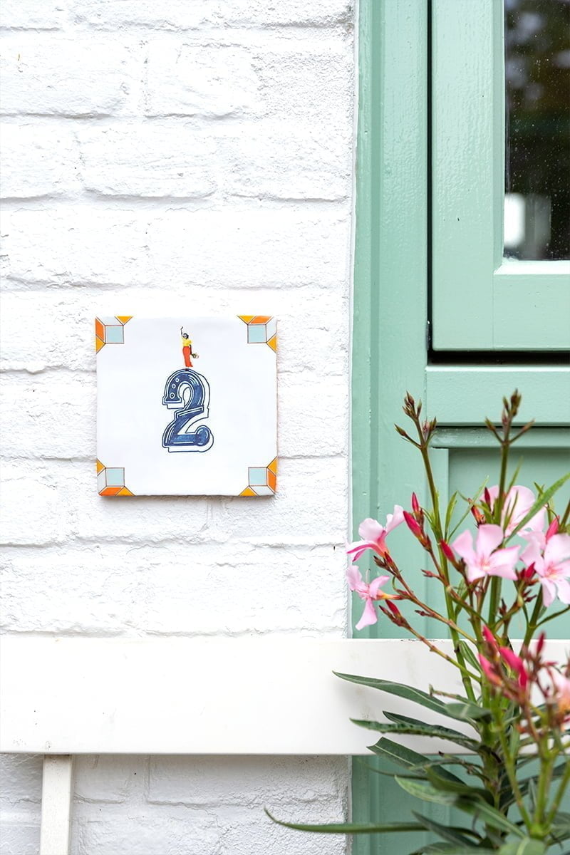 Storytiles Delft Blue t Meisje telt Fliese S 10x10 cm personalisiert