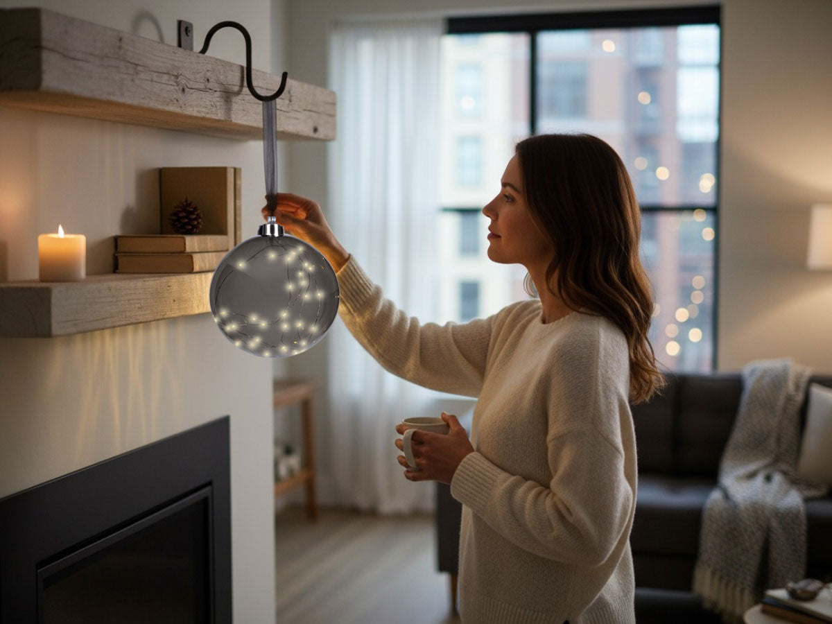 LS-LebenStil Möbel & Wohnen Kampen Lichtkugel 40 LED Grau 20cm