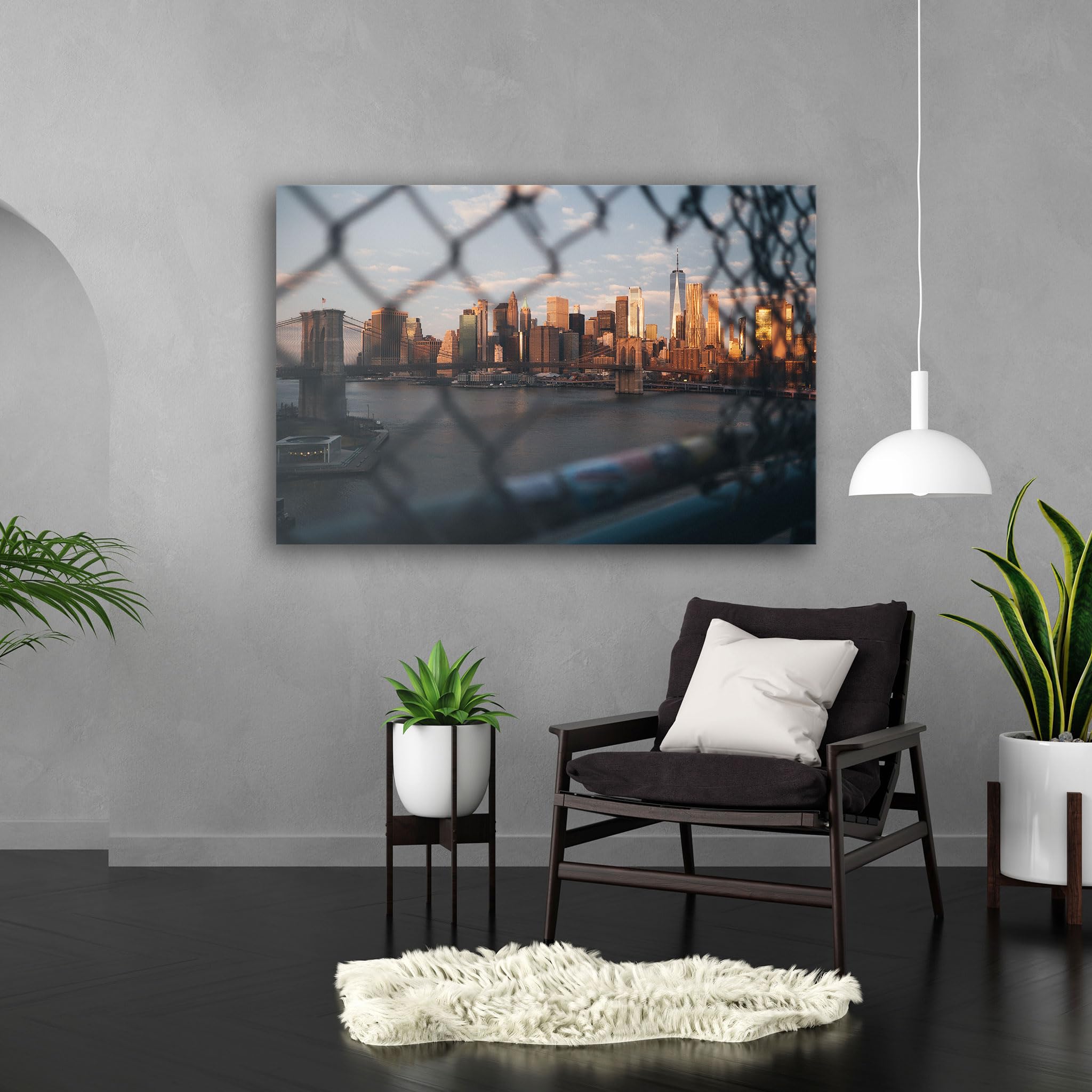 Hustling Sharks Skyline im warmen Abendlicht Wandbild 30x40
