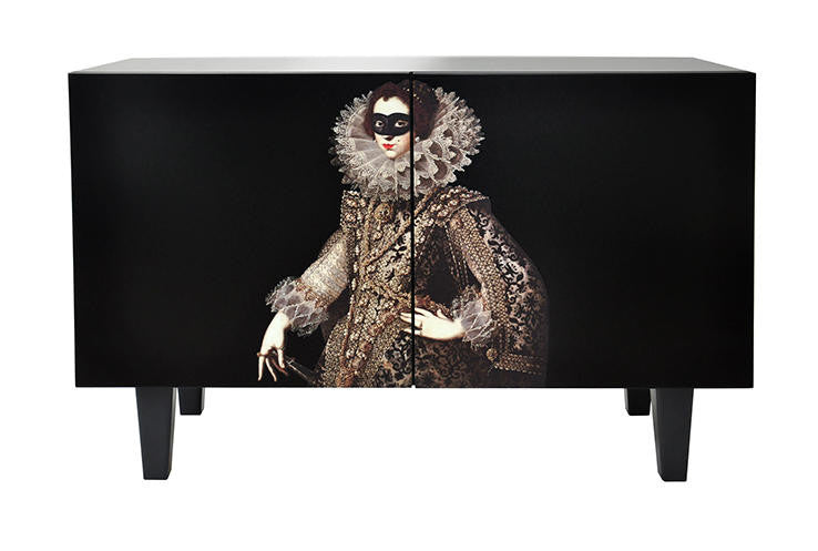 Mineheart Elizabeth Cabinet Schrank Schwarz 120cm matt