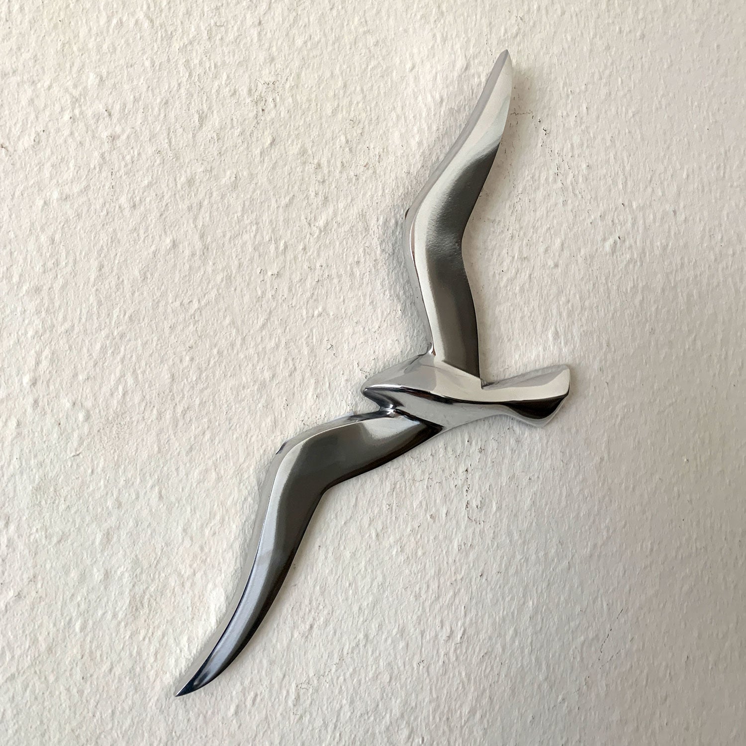 LS-LebenStil Möwe Wanddeko Aluminium Silber 34cm