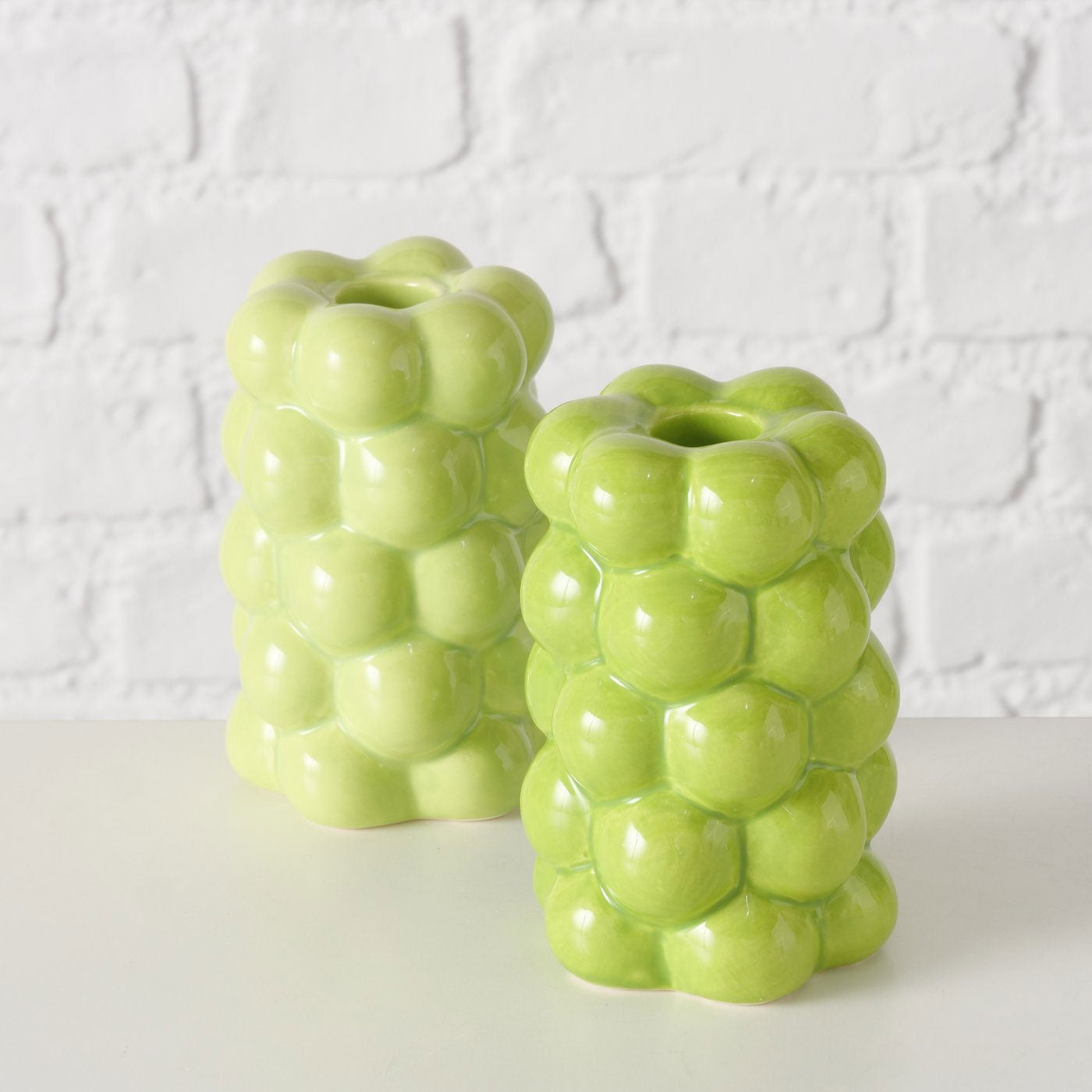 LS-LebenStil Las Veduras Kerzenständer Grün 12cm 2er Set
