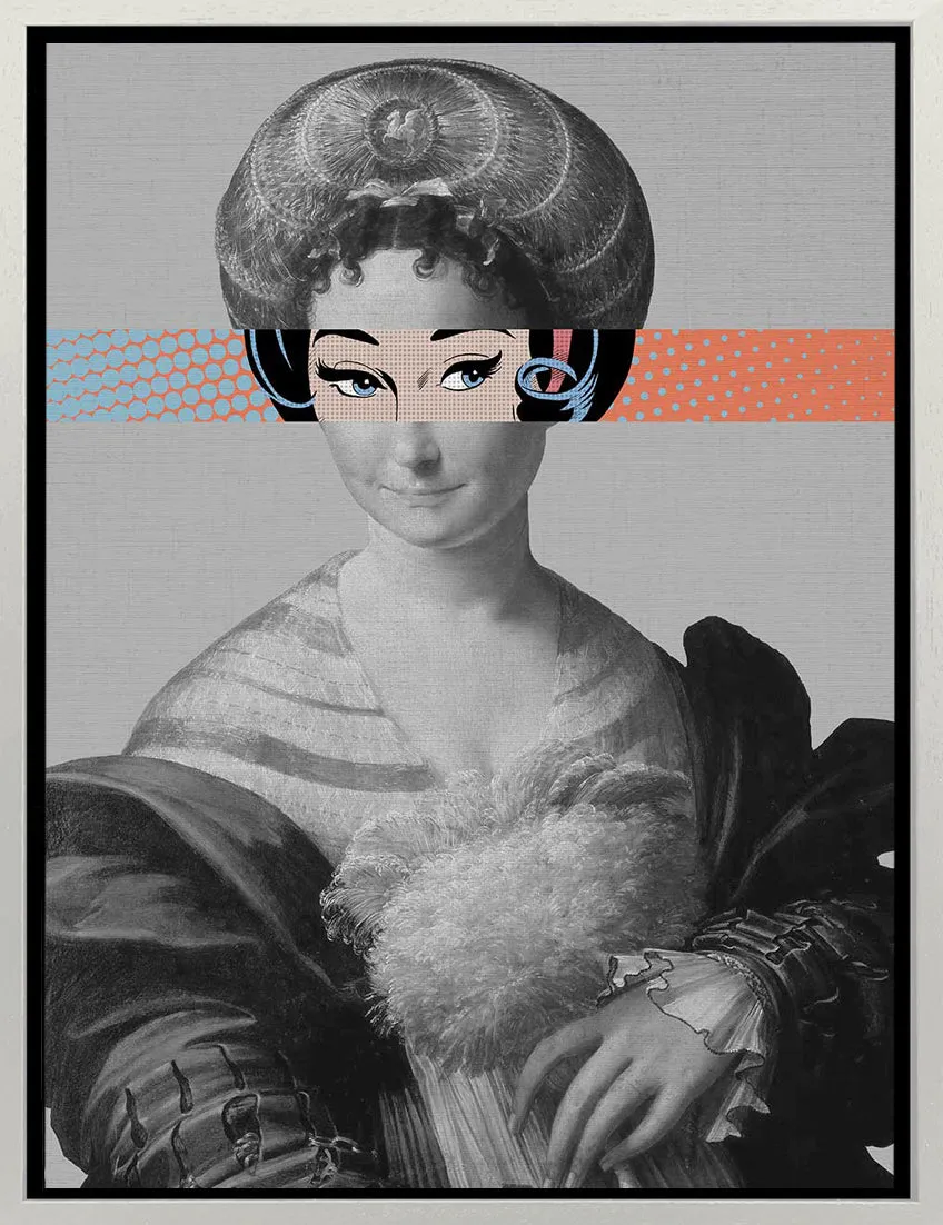 Mineheart Pop Portrait Gentildonna Leinwandbild Aqua Peach 30x41cm