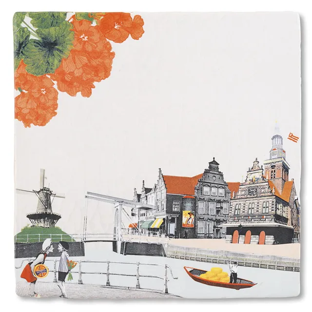 Storytiles Delft blue Kus uit Alkmaar Wandfliese S 10x10 cm Käsemarkt