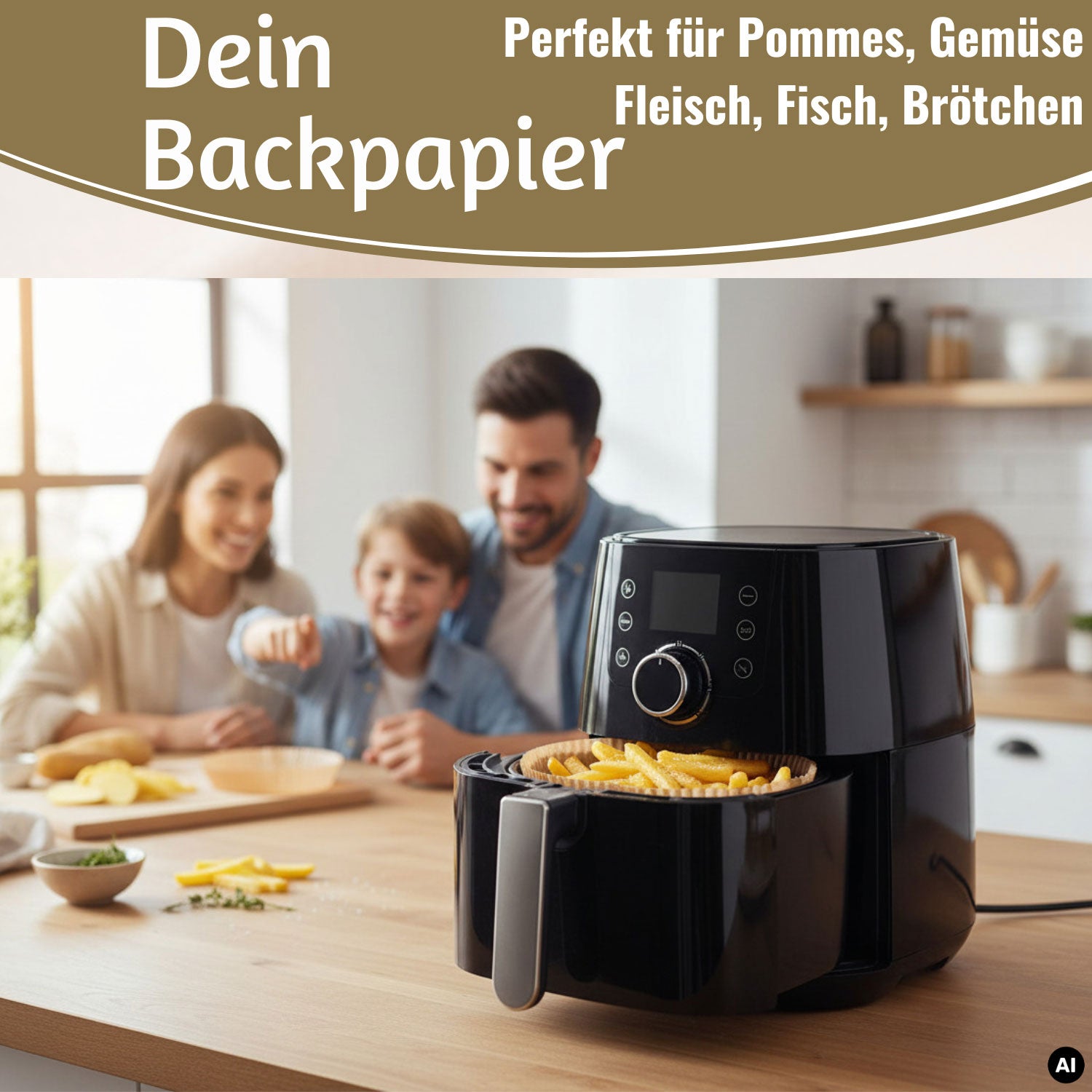 LS-LebenStil Backpapier Rund 16cm 100 Stück Airfryer FSC