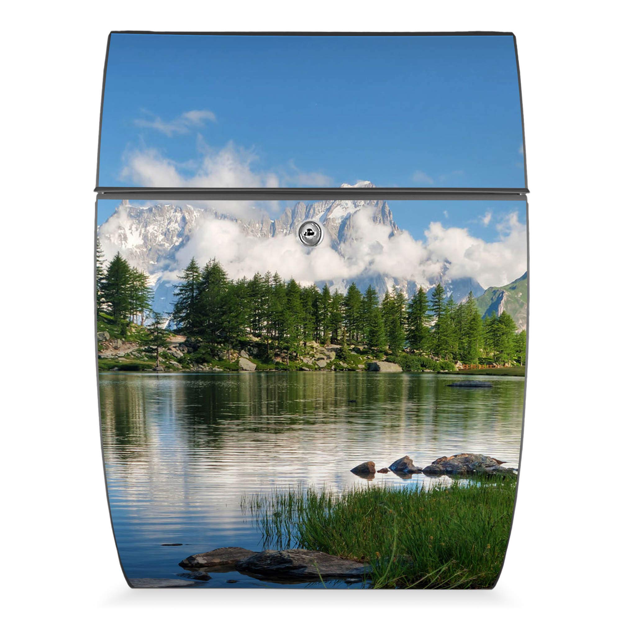 Banjado Riviera 46x33,5x13cm Briefkasten Anthrazit Gebirgssee A4
