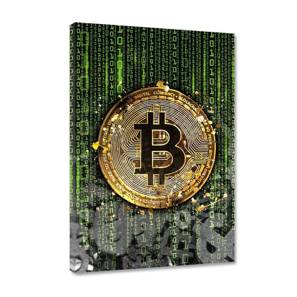 Hustling Sharks Graffiti Bitcoin Leinwand 30x40 cm Bild