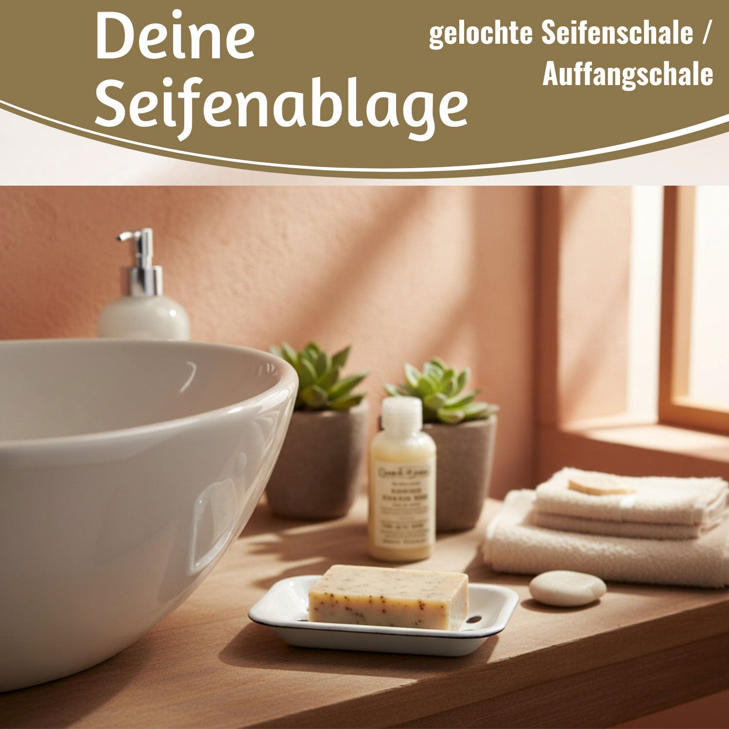 LS-LebenStil Altum Seifenschale Emaille weiß 15 cm 2-tlg