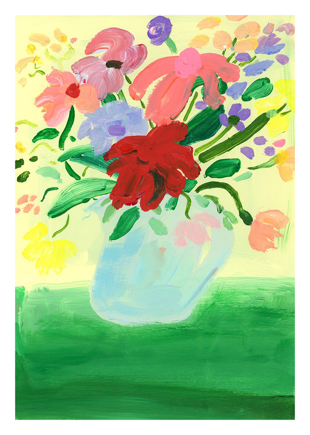The Poster Club Art Prints Flowers on Green Tablecloth Poster 30x40 cm