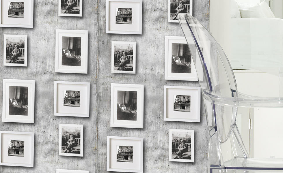 Mineheart Wallpaper Picture Frame Tapete Schwarz-Weiß Vlies