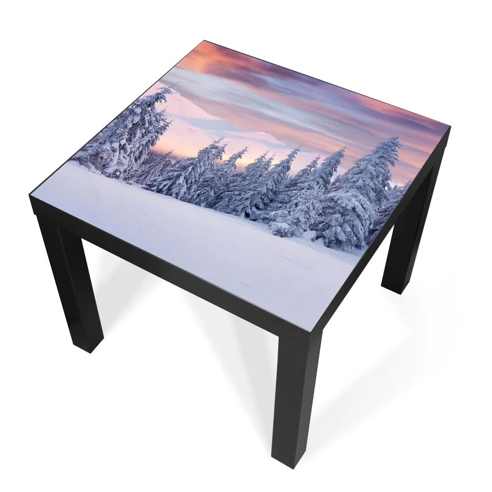 Banjado Möbelfolie Verschneite Berge Tischfolie 55x55