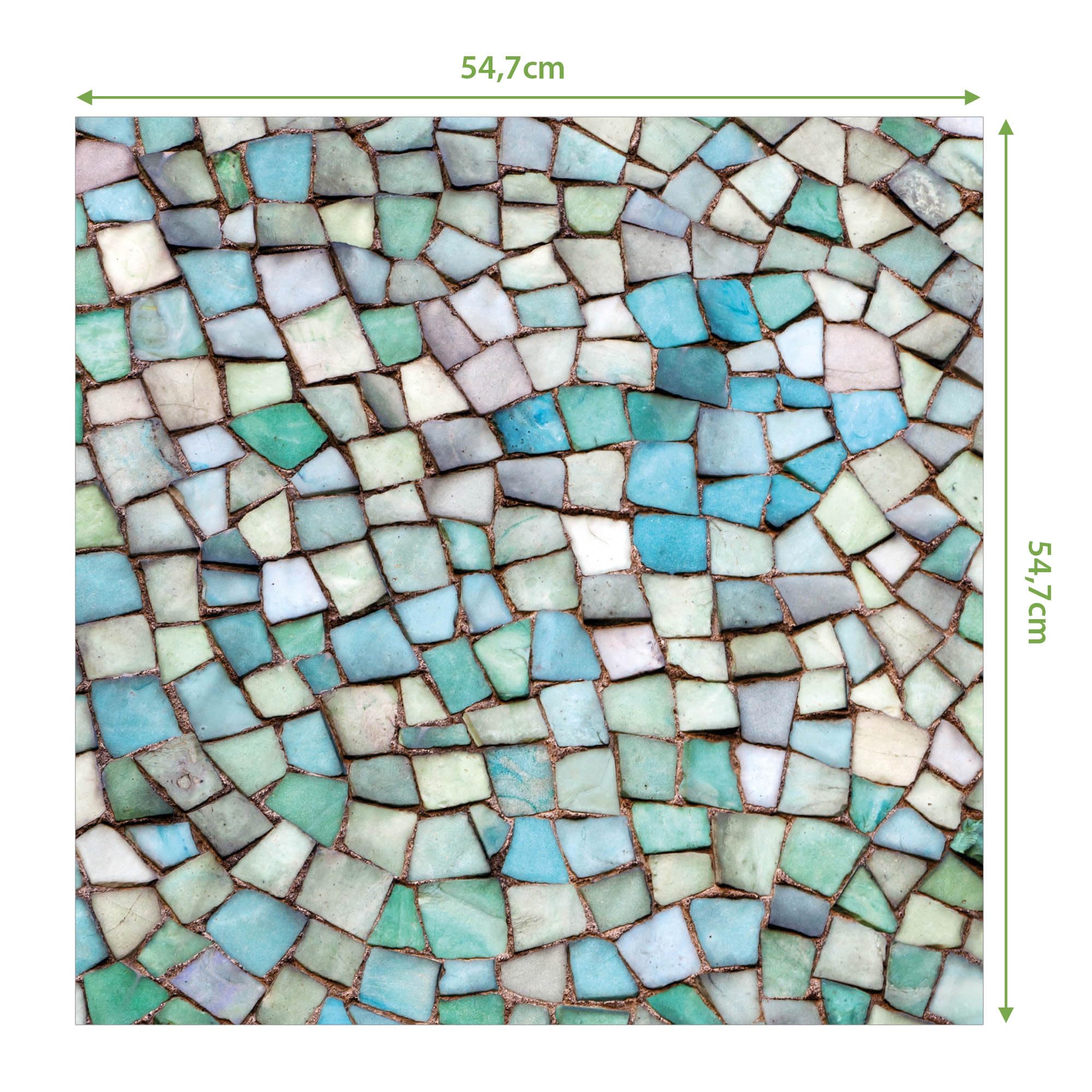Banjado Möbelfolie Mosaik Blau Tischfolie 55x55 Kachel