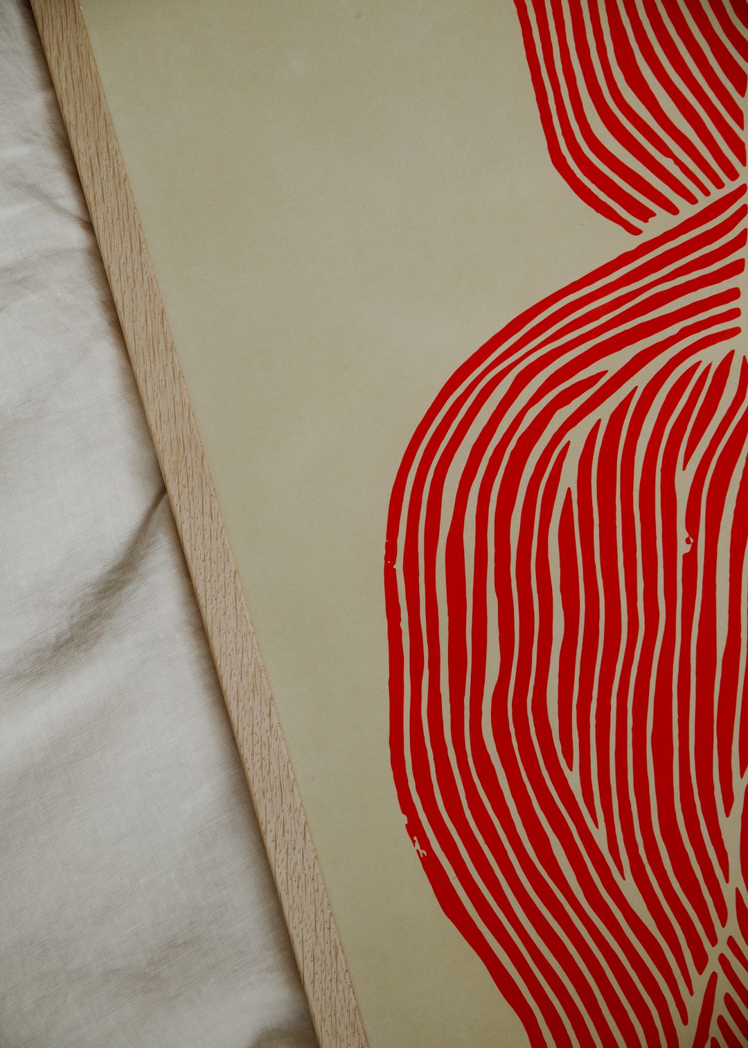 The Poster Club The Line Red Poster A4 beige-rot
