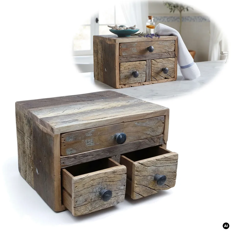 LS-LebenStil Möbel & Wohnen Aufbewahrungsbox Dehli Holz 30cm braun