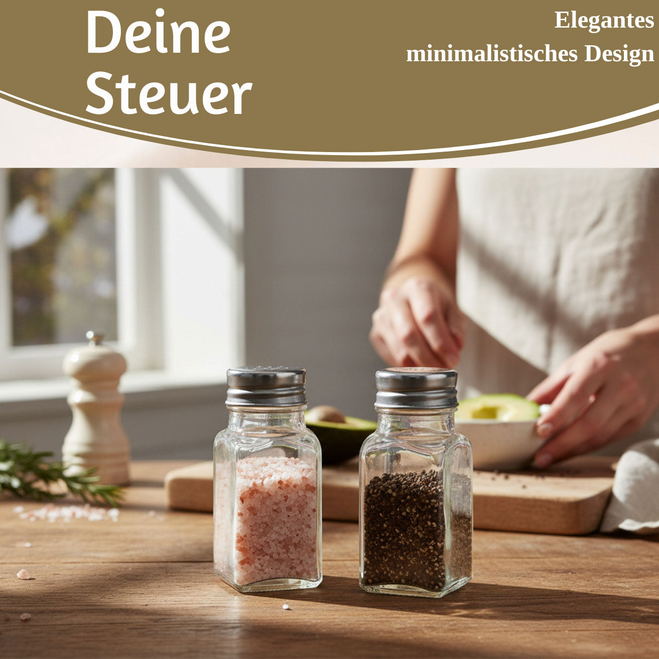 LS-LebenStil Küche & Haushalt Salzstreuer Pfefferstreuer Glas 10cm 2er