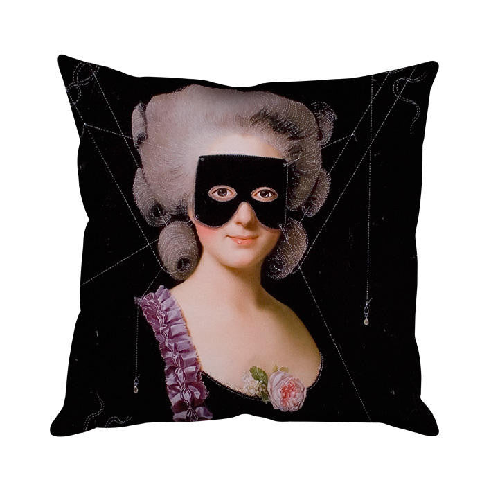 Mineheart Grace Kissen 45x45 cm Schwarz Portrait Baumwolle