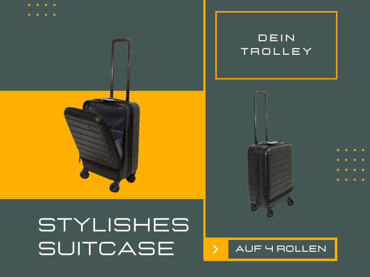 Hartschalenkoffer 37L Trolley Laptopfach Handgepäck anthrazit
