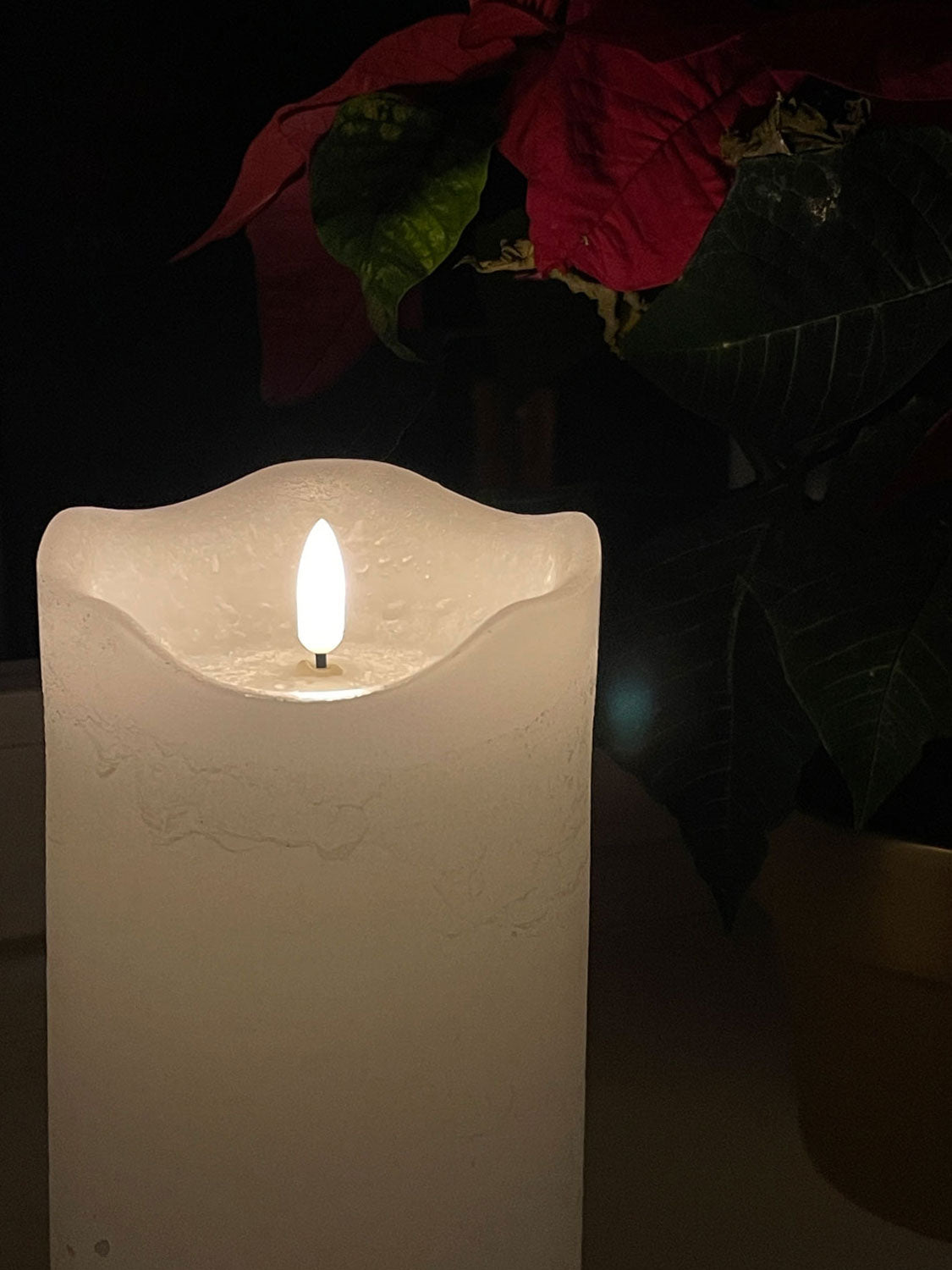 LS-LebenStil LED Stumpenkerze Echtwachs 20cm creme Timer
