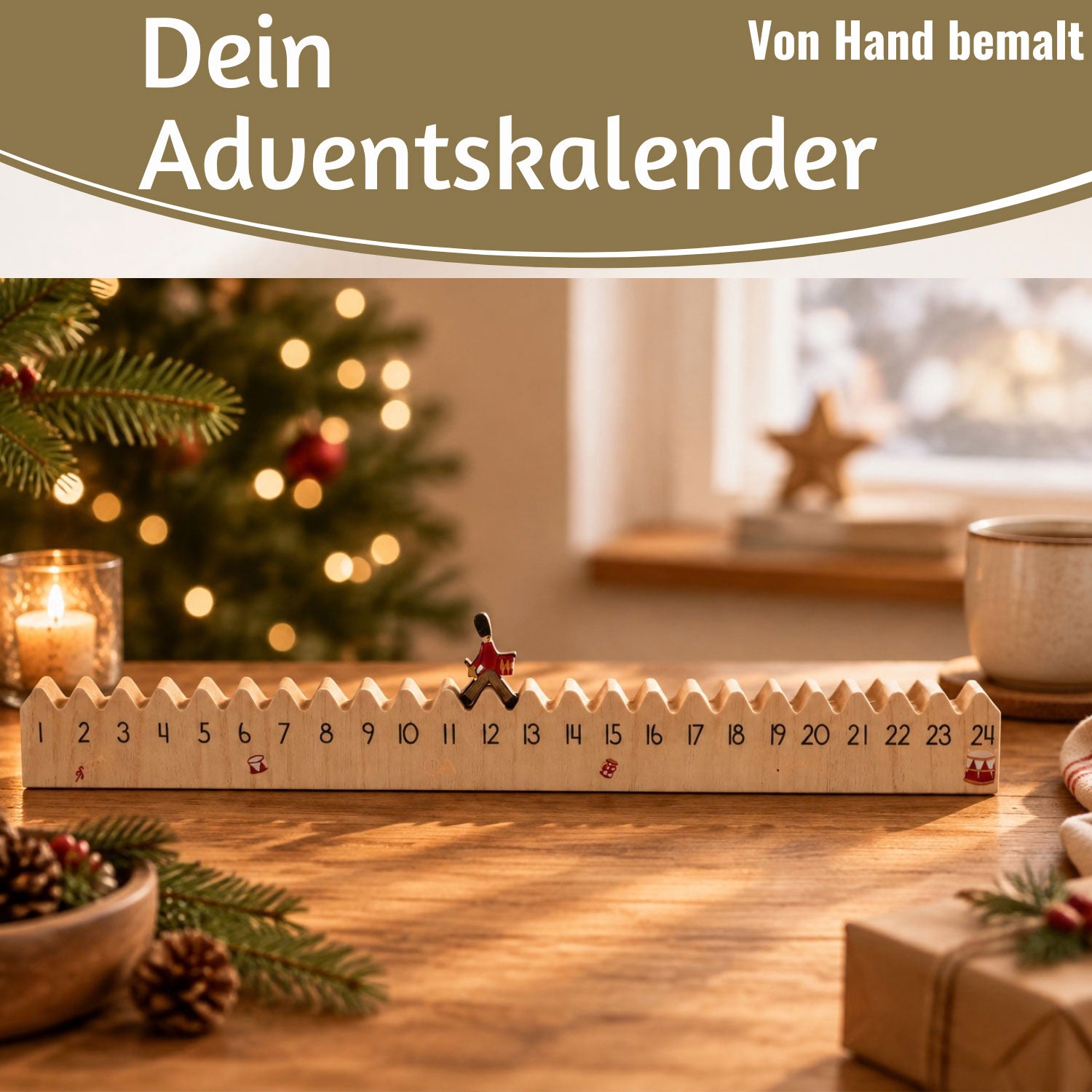 LS-LebenStil Möbel & Wohnen Adventskalender Holz Gardist 50cm