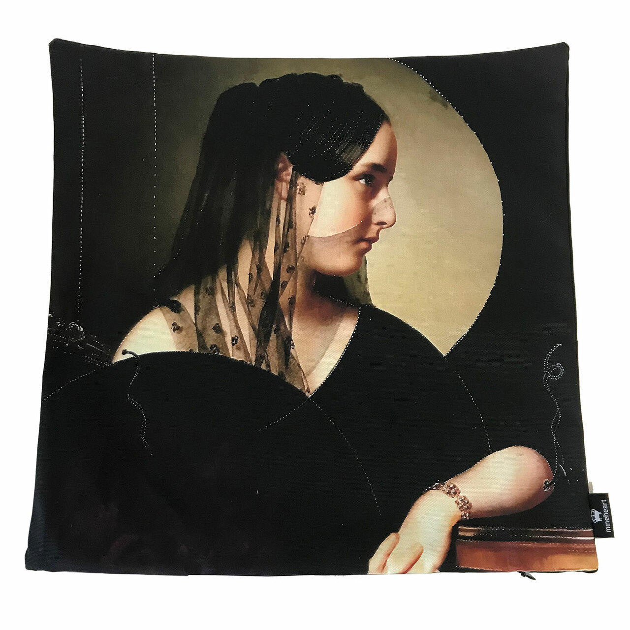 Mineheart A Lover Profile Kissenbezug 45x45 schwarz-gold