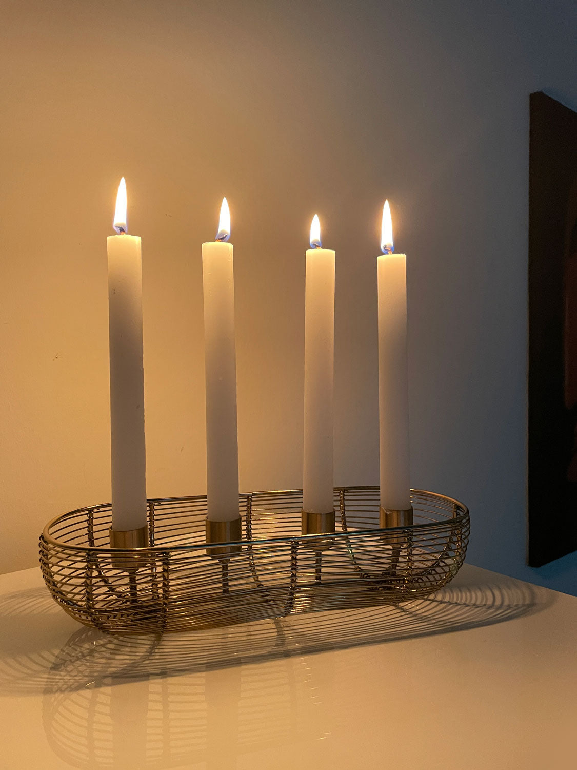 LS-LebenStil Küche & Haushalt Kerzenständer 28cm gold 4-fach
