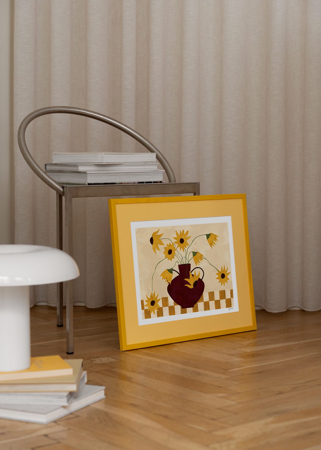 The Poster Club Sunflowers in Burgundy Vase Poster 30x40