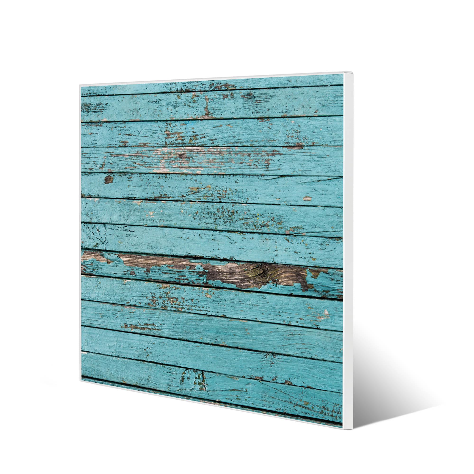 Banjado Magnettafel Blaue Holzlatten Pinnwand 50x50 cm