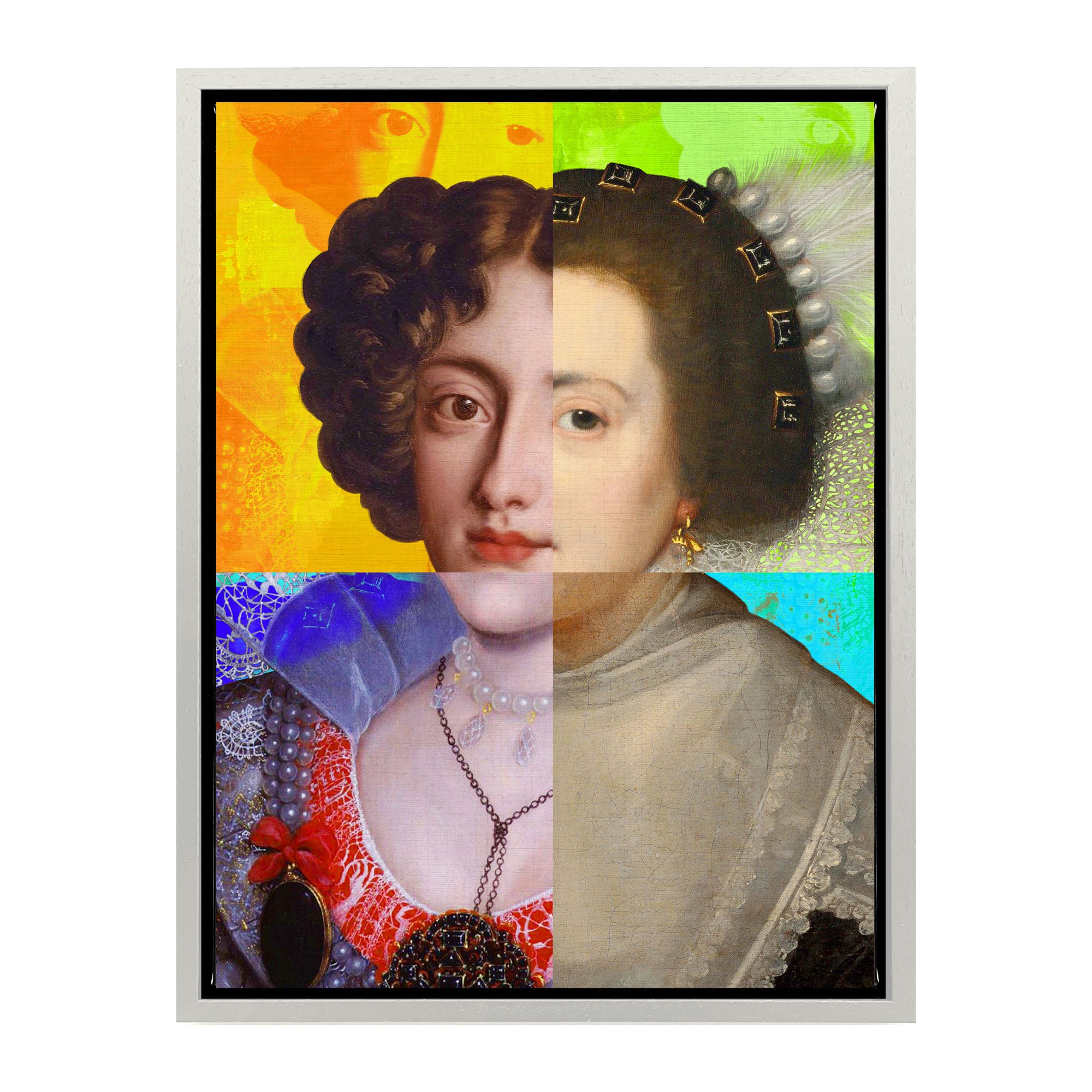Mineheart Lady Puzzled Portrait Wandbild Rot Lila 40x50