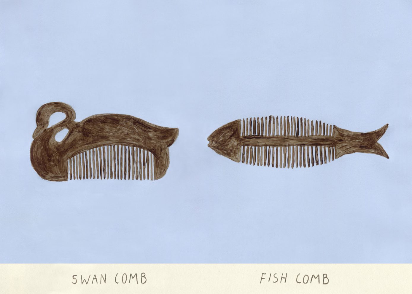 The Poster Club Swan and Fish Comb Poster 30x40cm
