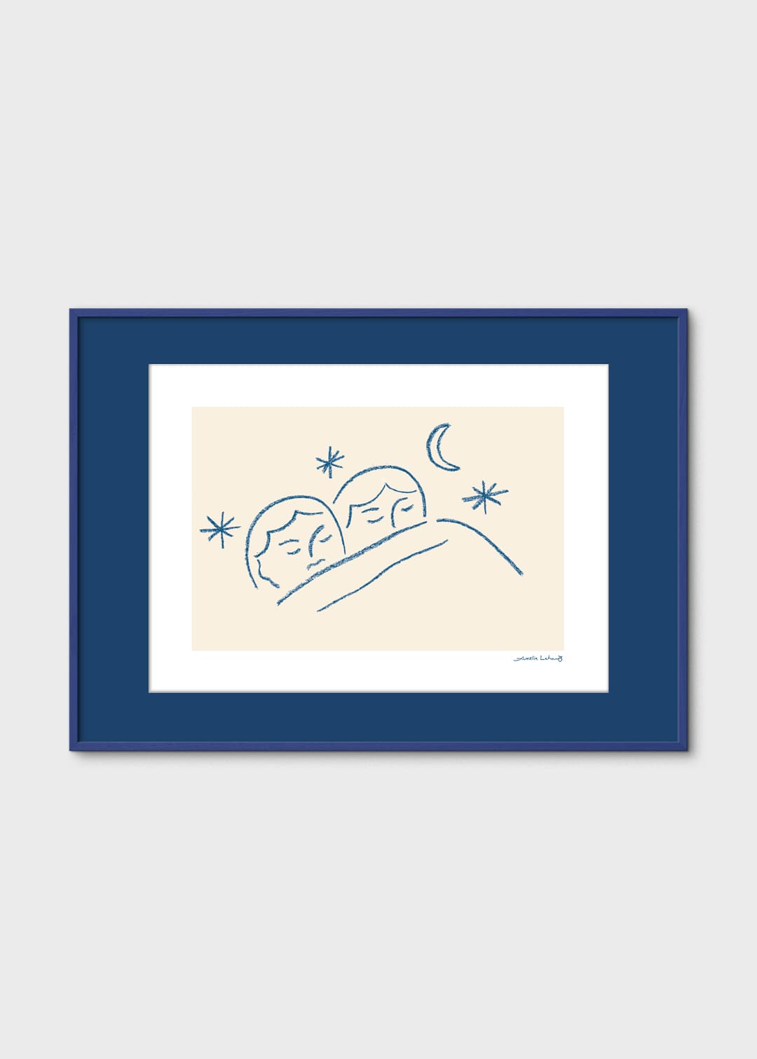 The Poster Club Art Prints Slumber Kunstdruck A4 Blau-Beige