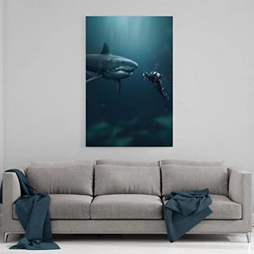 Hustling Sharks Wandbilder Der Hai Wandbild 30x45 cm Tiermotiv